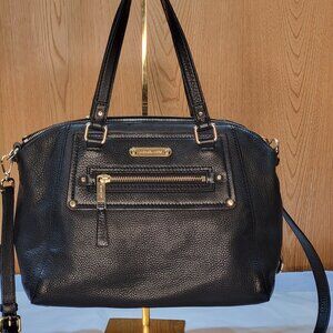 Michael Kors Gilmore East West Satchel Large Black Pebbled Leather